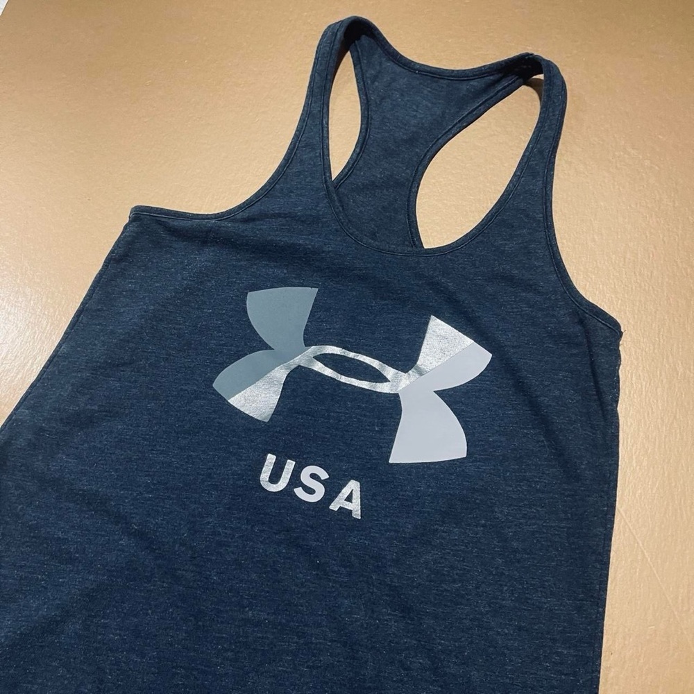 Under Armour Racerback Tank Top Grey Small - Picture 3 of 4